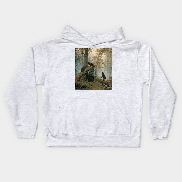 Morning in a Pine Forest by Ivan Shishkin Kids Hoodie by Amanda1775